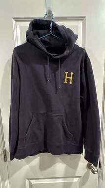 HUF Keys to the City P/O Hoodie Size L Navy Floral